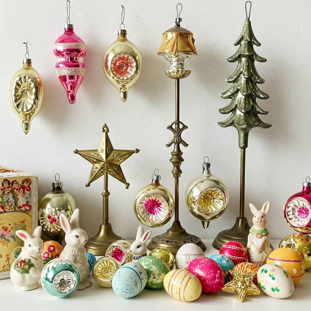 Vintage Weihnachtsdeko - Osterdeko